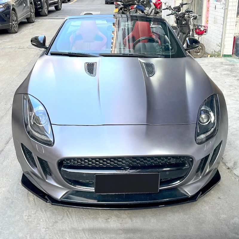 For Jaguar F-TYPE 2013-2019 3Pcs Front Bumper Lip Body Kit Spoiler Diffuser Deflector High Quality Sports Modification Accessory