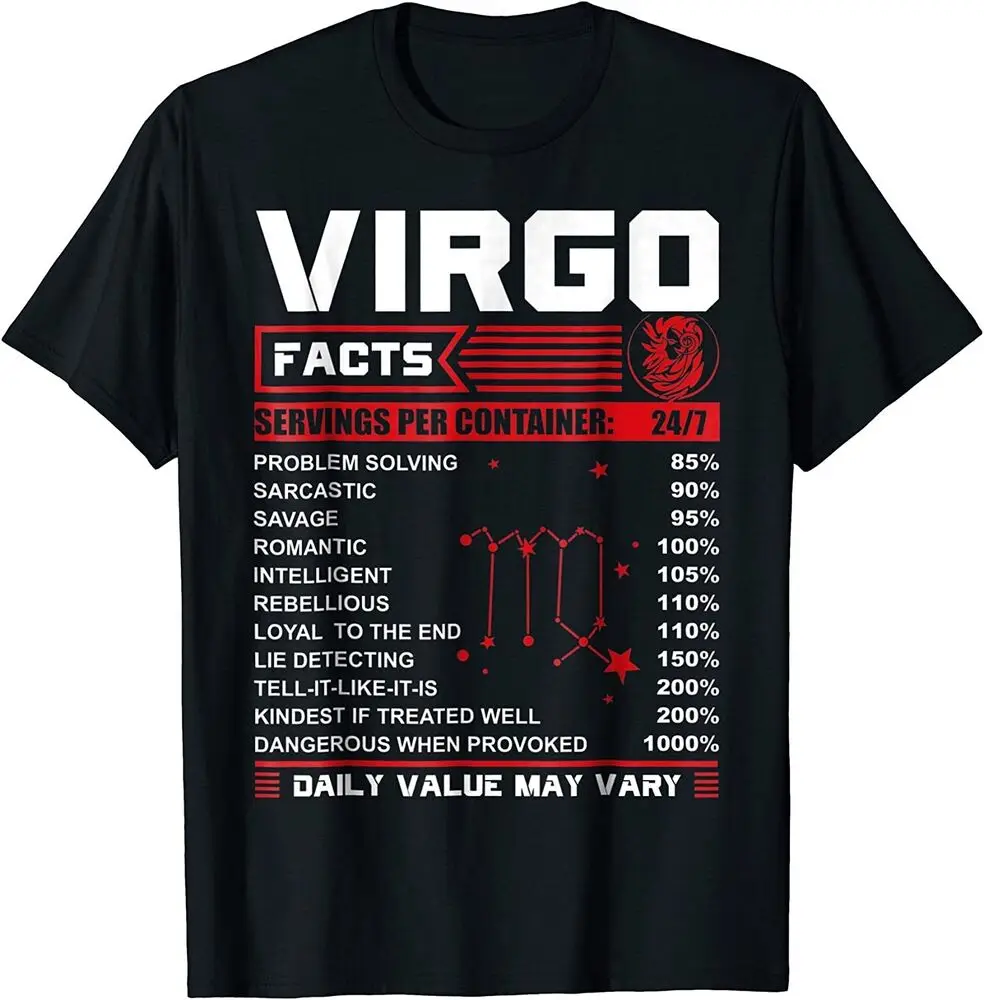 Birthday Gifts - Virgo Facts T-Shirt  Tees Cotton Luxury brand vintage oversized