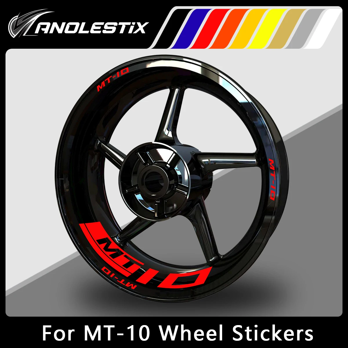 AnoleStix Reflective Motorcycle Wheel Sticker Hub Decal Rim Stripe Tape For YAMAHA MT-10 MT10