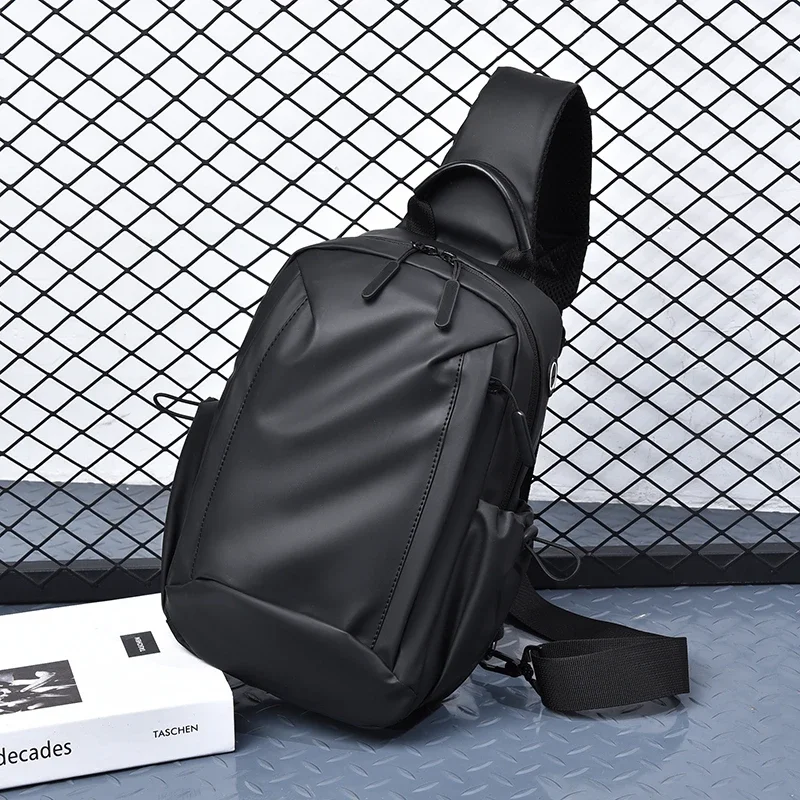 

2025 Fashion Male Men Popular Leisure Chest Bags For Work Waterproof Crossbody Business Daily Handbags With Large Pockets Zipper