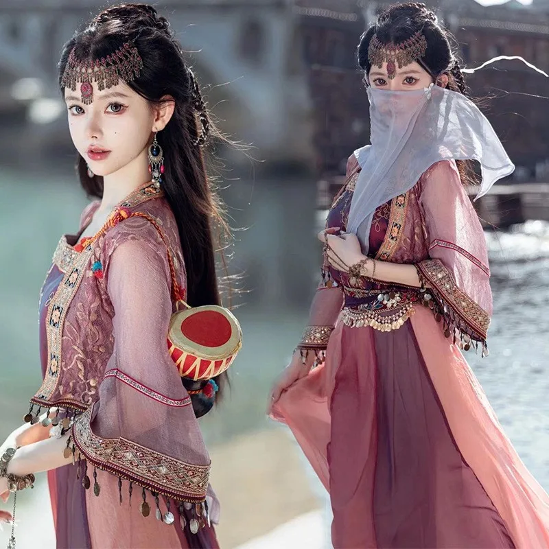 Exotic Clothing Western Region Dance Girl Performance Wear Ancient Style Han Chinese Photography Dunhuang Kweichow Moutai