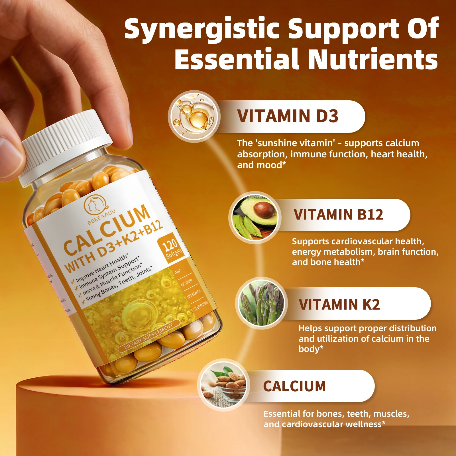 Cápsulas de cálcio de vitamina - Health Wellness Solutions avaliação e preço