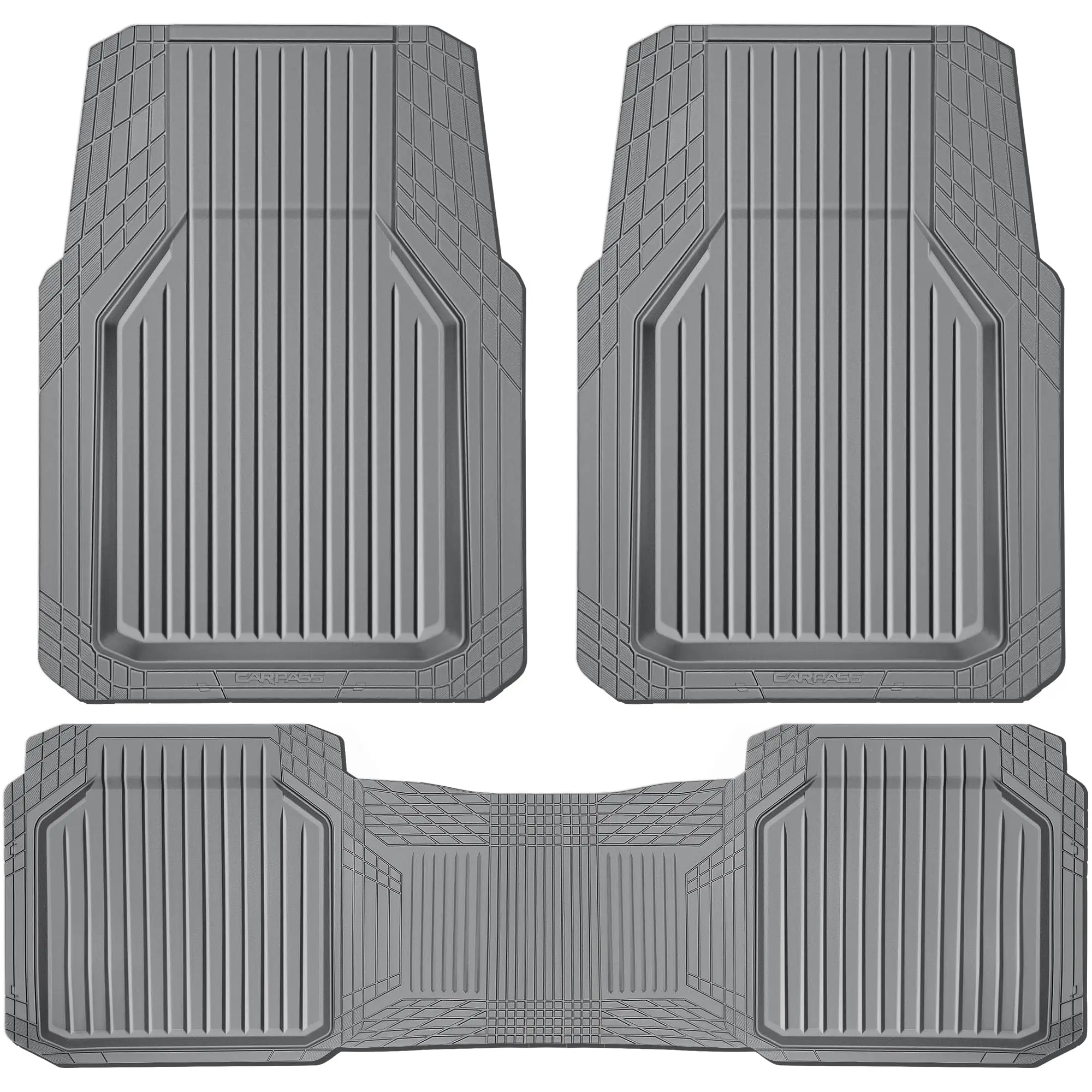 

Heavy Duty Rubber Rear Floor Mats All Weather Deep Dish Universal Fit For SUV Truck Sedan