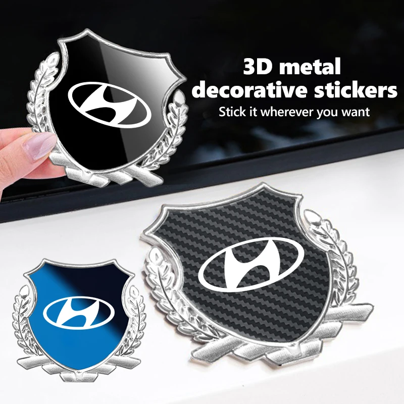 Emblemas e Adesivos de Metal 3D para Carro Hyundai, Acessórios GDi N Line i10 Azera Genesis G70 G80 G90 Accent
