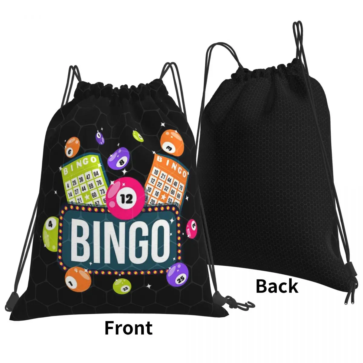 Come For Bingo Game Backpacks Casual Drawstring Bundle Pocket Sports Bag Book Bags for Man Woman School