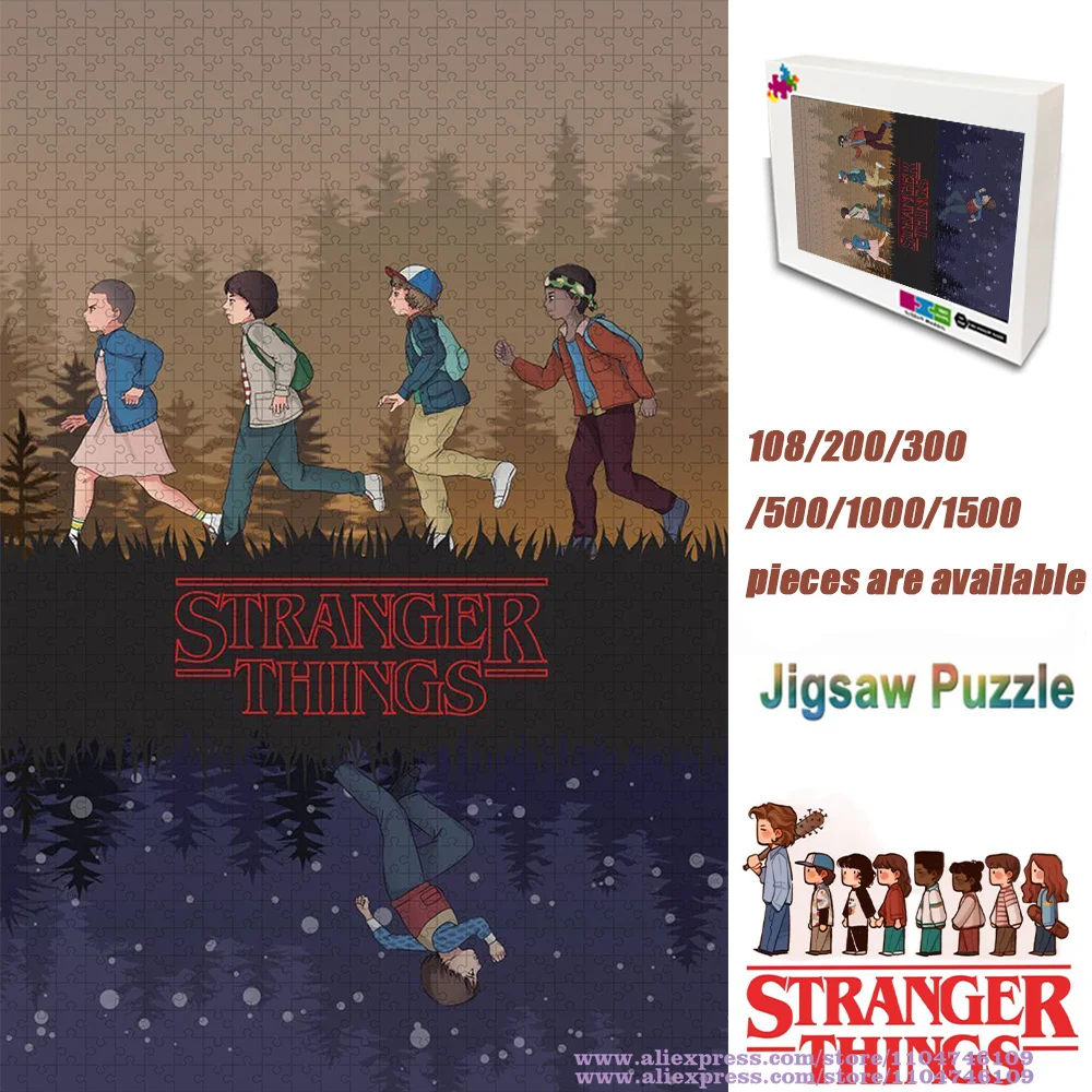 

Stranger Things Puzzle Jigsaw 108/200/300/500/1000/1500Pcs Intelligence Puzzles for Kids Birthday Gifts Home Decoration