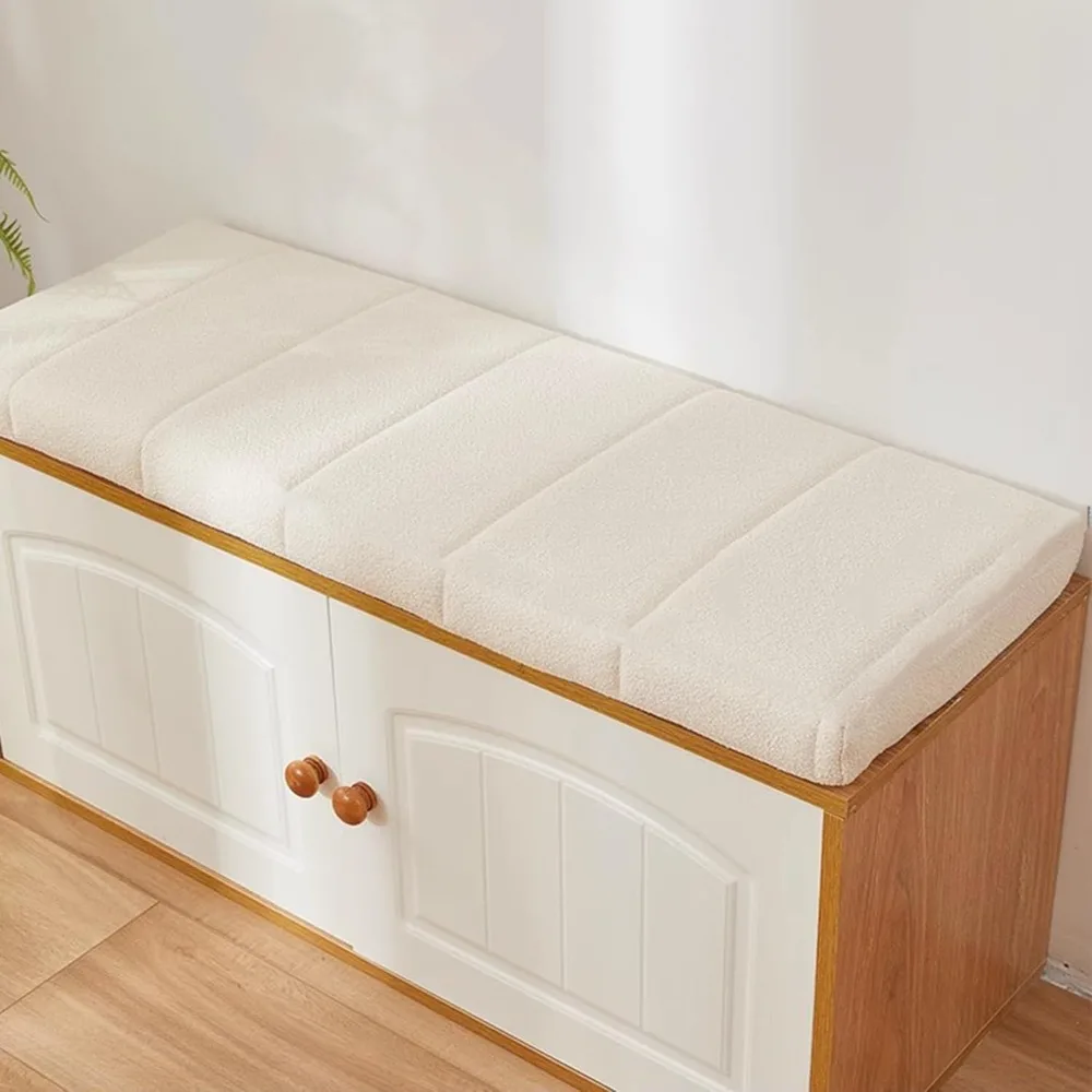 Custom 9cm Teddy Velvet Waterproof Long Bench Cushions Long Mattress Bay Window Pads Indoor/Outdoor Chair Sofa Seat Pads