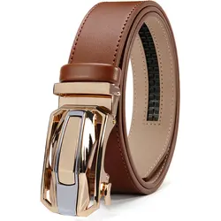 High Quality Genuine Leather Belt Metal Alloy Automatic Buckle Brand Luxury Design Waist Belts for Men Strap Male