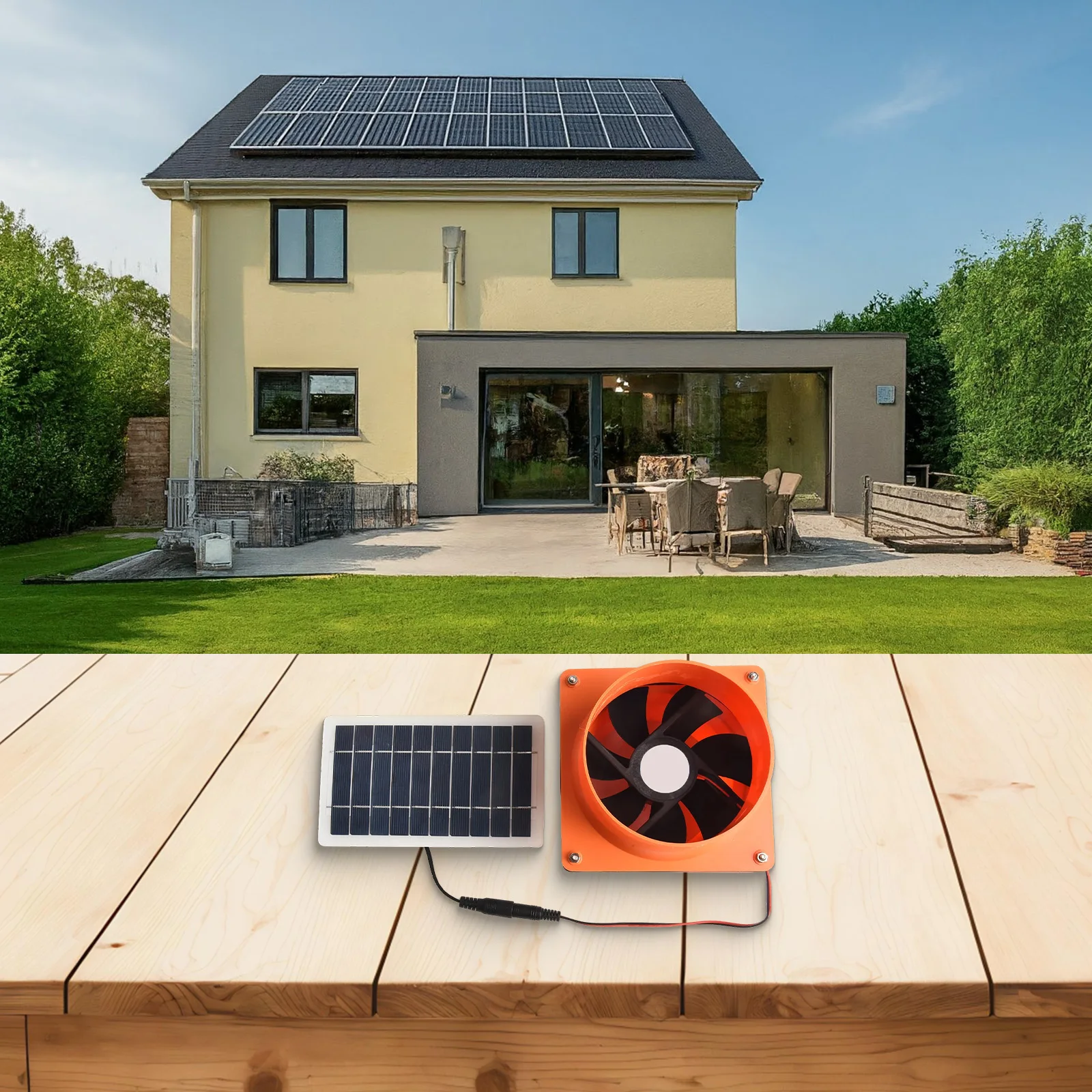 

4-дюймовый вытяжной вентилятор 12 В Вентилятор на солнечной энергии Материал ABS Простая установка Оптимальная циркуляция воздуха Работа дневного света