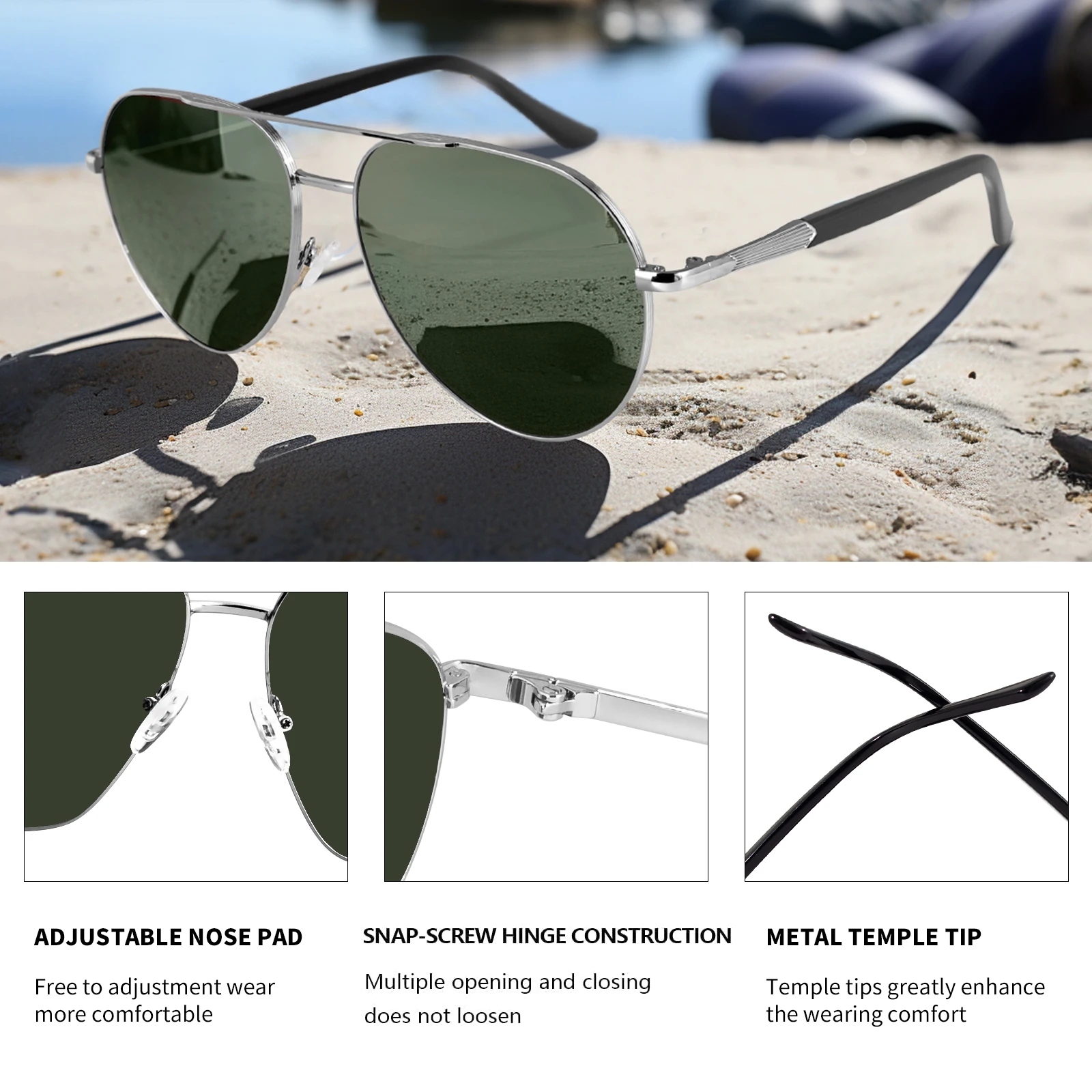 MAXJULI Polarized Sunglasses for Men XL Size Large Big Wide Heads Metal Glasses lentes de sol para hombre gafas de so 8217