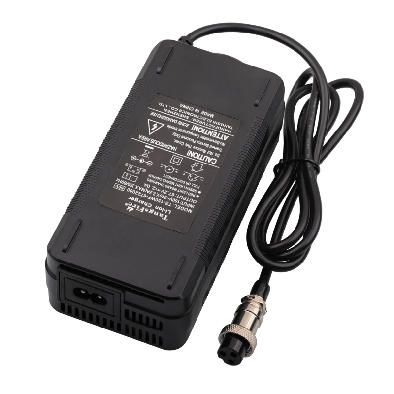 67.2V 2A Smart Li-ion Battery Charger 16Series For 60V Electric Bike Polymer Lithium Battery Charger GX16 High Quality Connector