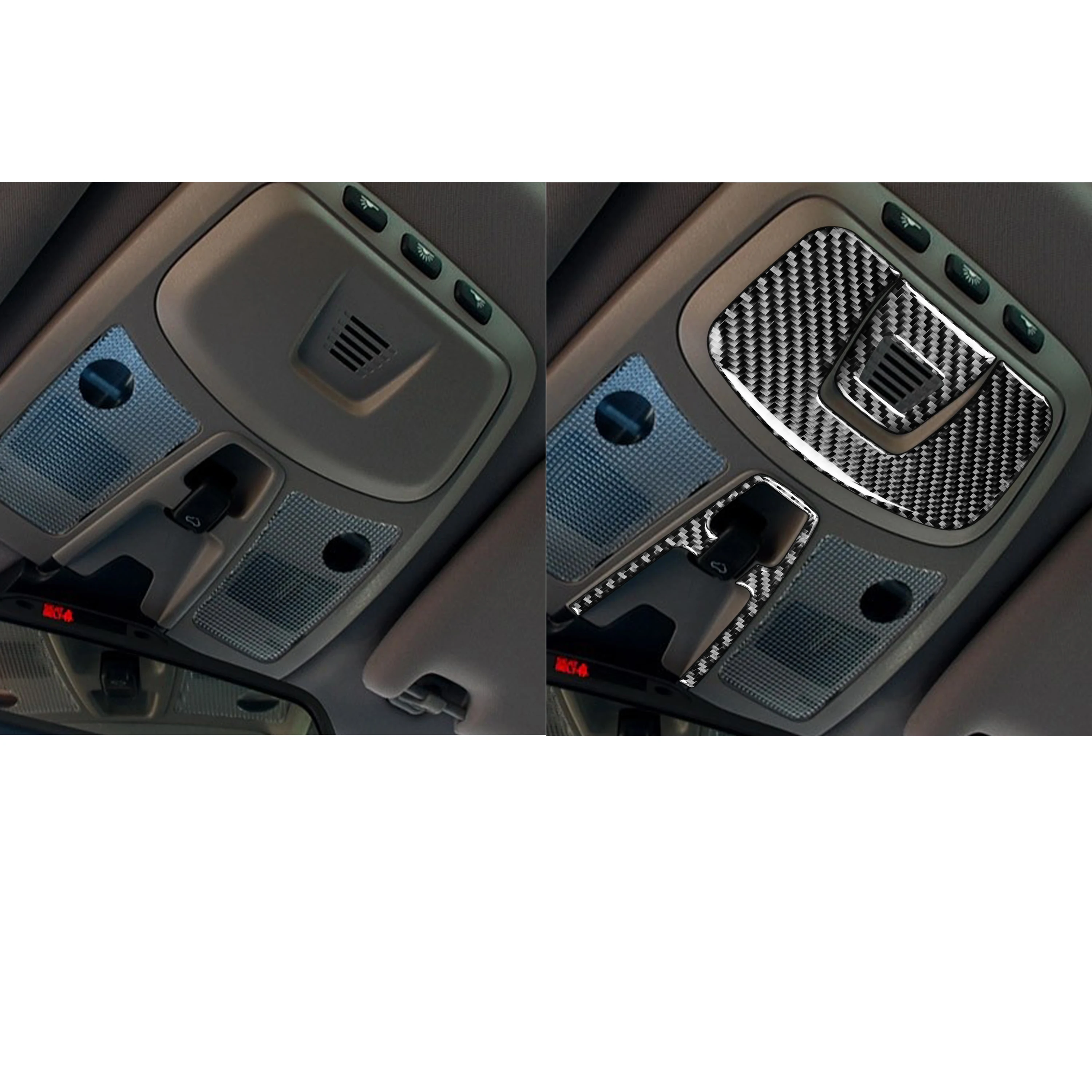 For Volvo XC90 2004—2013 Car Accessories Carbon Fiber Roof Reading Light Panel Set  Interior Cover Trim Sticker Modification