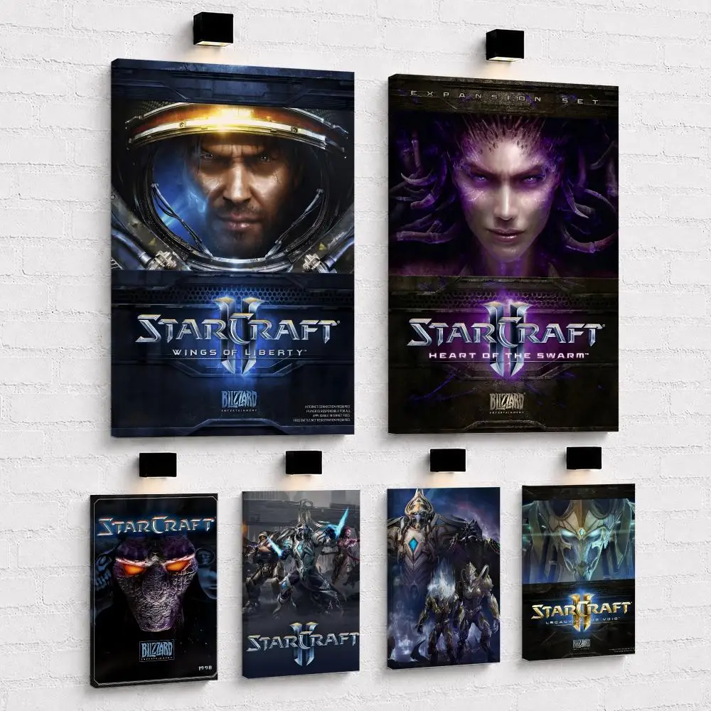 Game S-StarCraft 2 Cool Framed Wall Painting Wood Canvas Poster For Living Room Bedroom Hallway Office Home Decor Gift