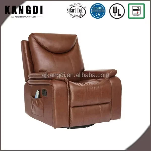 أريكة جلدية مخصصة منجدة وإطار خشبي كرسي تدليك لكبار السن لغرفة المعيشة المنزلية #3