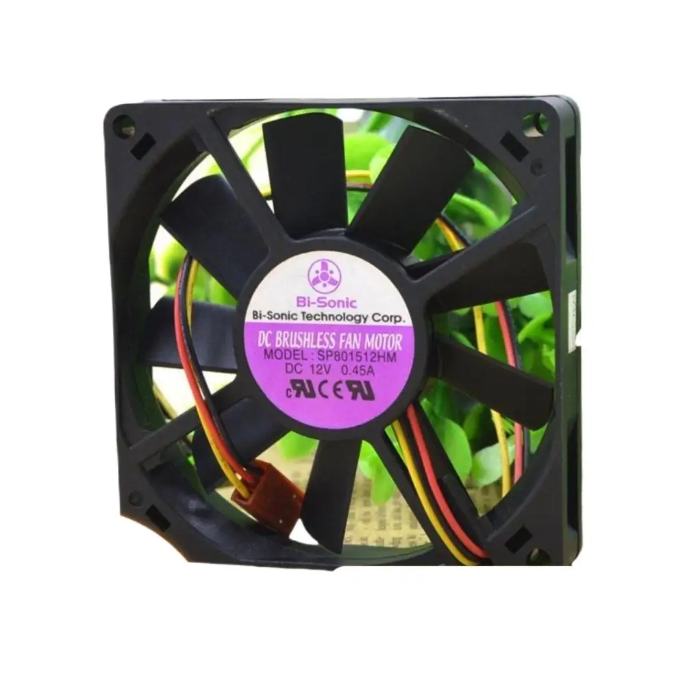 

SP801512HM 80mm 80X15mm Case Fan for Bi-Sonic DC 12V 0.45A 3-Wire Axial Cooling