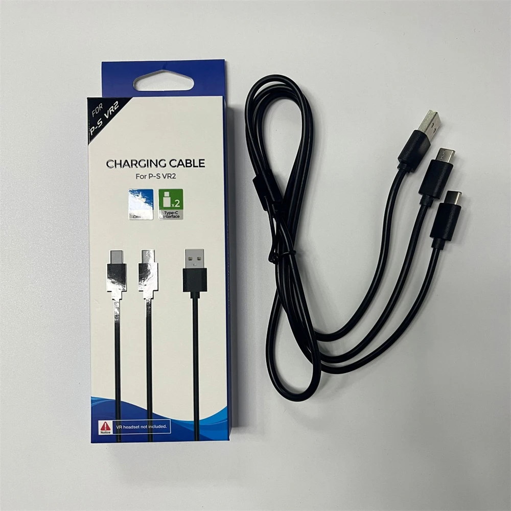 2 In 1 USB Cable Split Charger Line Fast Charging Cable Double Type-C Cables For PS VR2 VR Accessories