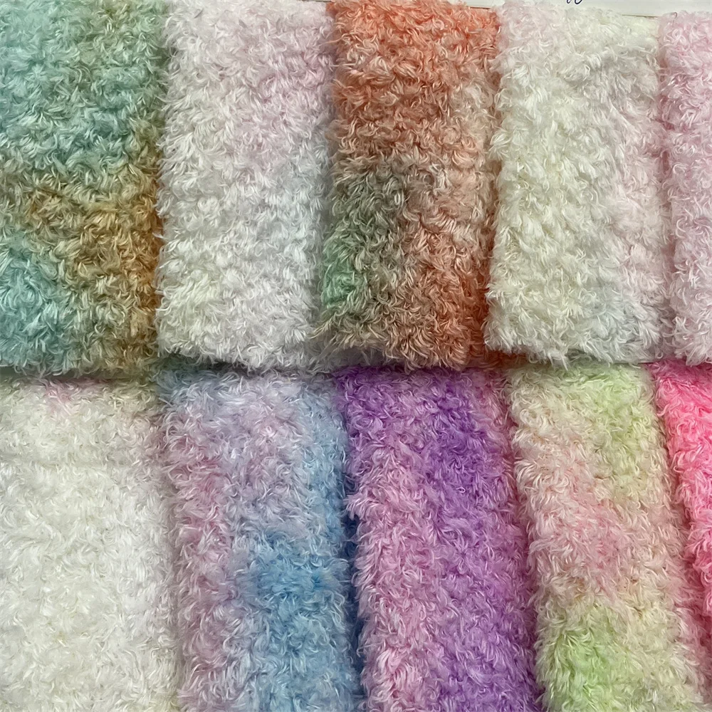 Faux Fur Fabric 157x90cm Beautiful Minky Fabric 100% Polyester Sewing Fabric DIY Handmade/apparel/pillow Tie-dye Peach Fabric