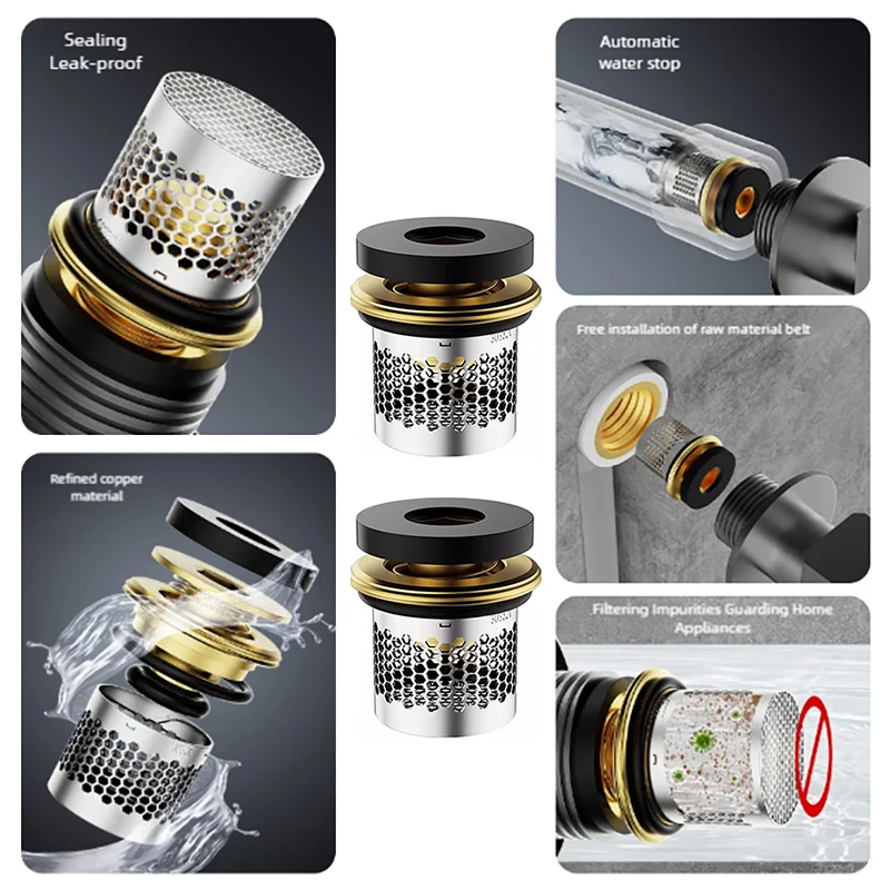 Запорный клапан для воды, трубопровод, необработанный латунный материал с запорным клапаном, угловой клапан, кран, автоматическая остановка, предотвращение утечки воды