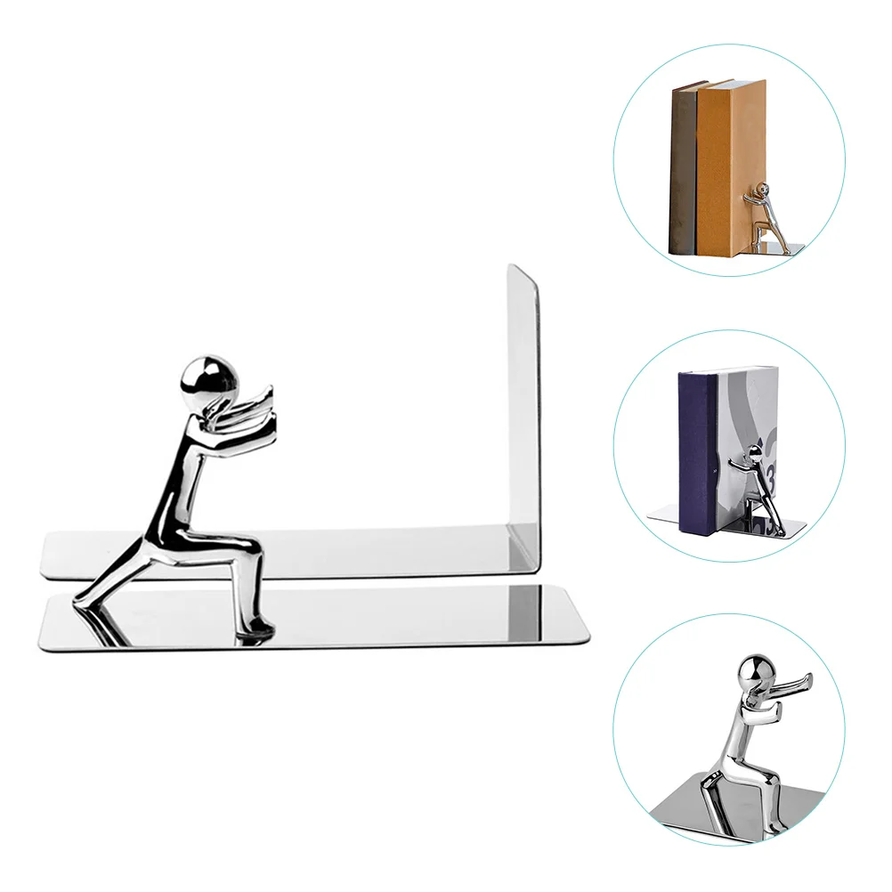 Imagem -04 - Creative Heavy Duty End Bookshelf Stand Bookstand Simples Desktop Organizer Office Supply Acessório