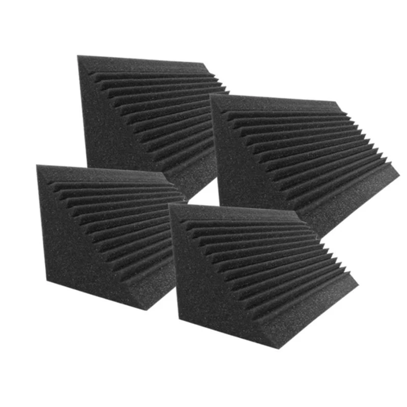 4 Pcs Sound-Absorbing Foam Board,Bass Trap Wedge-Shape Brick,Sound-Absorbing Foam Sound Insulation Treatment,12X12X24cm