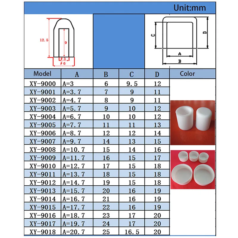 3mm-56.5mm White Silicone Rubber Flat Head Furniture Protective Cover Non-slip Round End Cap Table Chair Anti-collision Cap