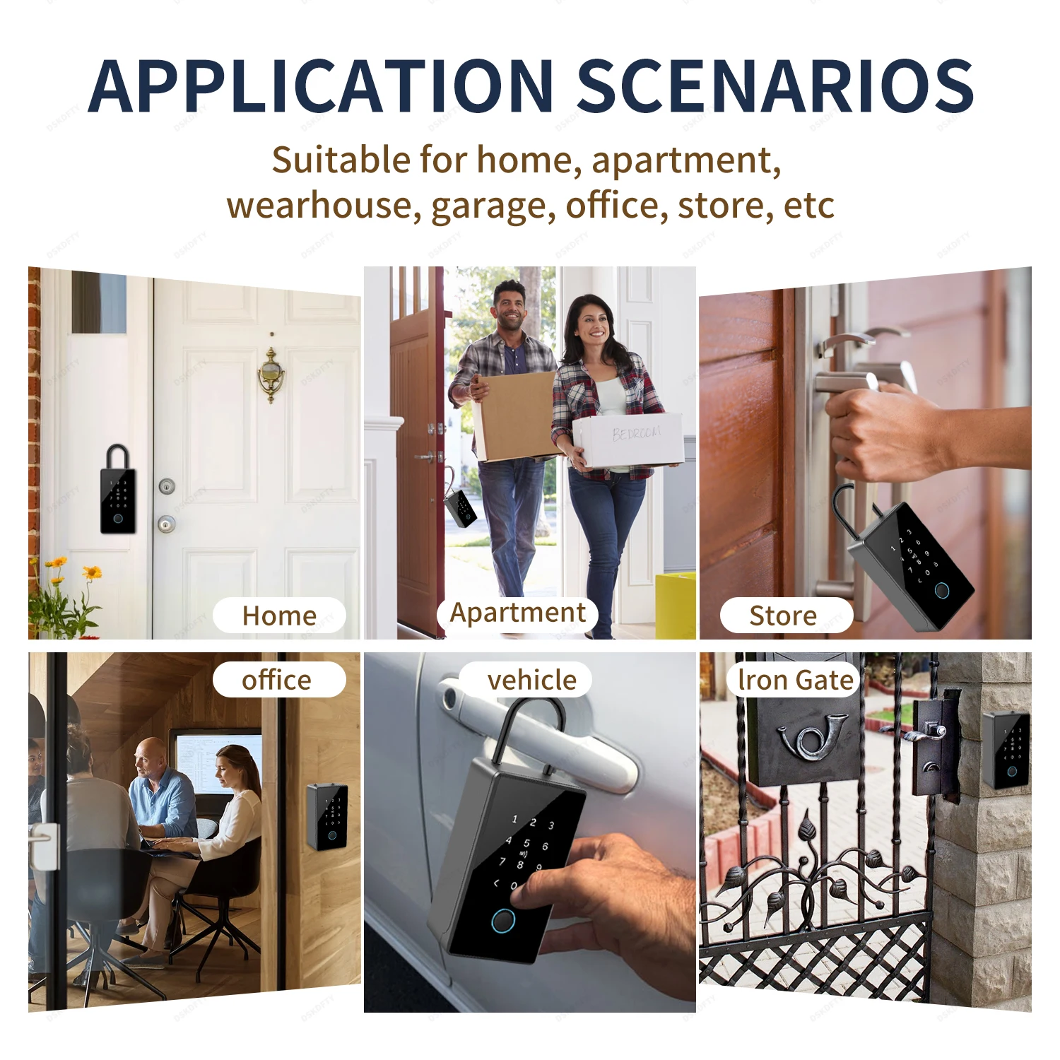 Waterproof Key Safe Box Smart Fingerprint Storage Secret Key Safety Box Tuya or TTlock App Bluetooth to WiFi Hub Unlock Padlock