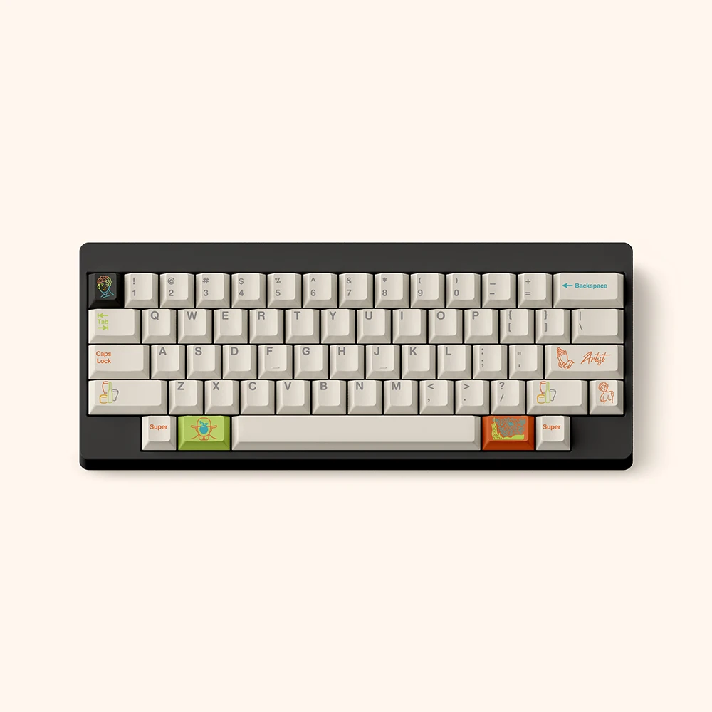 FBB Keycap Artist R2 Сублимационная PBT Утолщенная молочно-белая механическая клавиатура по индивидуальному заказу Минималистская девушка