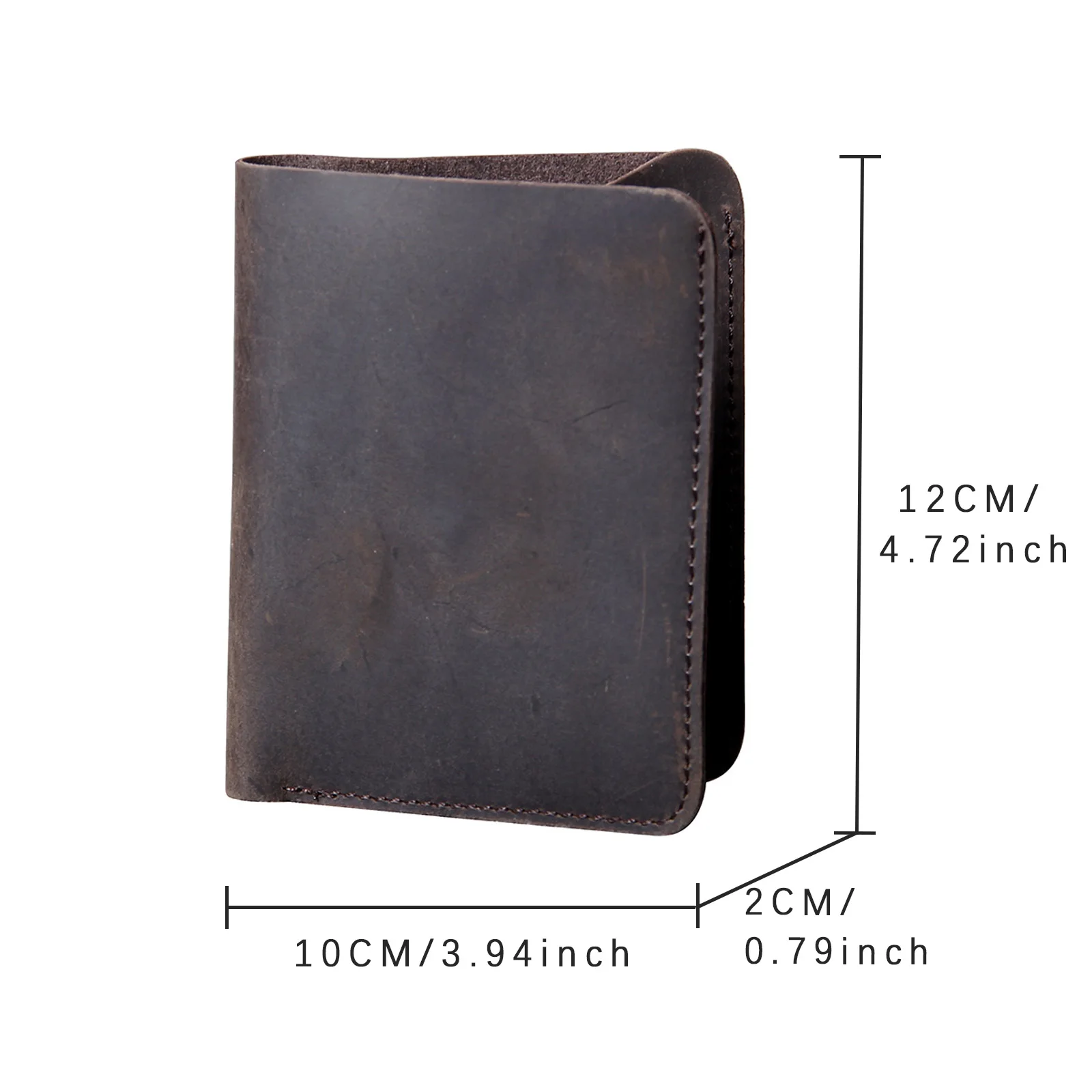 S.WORKER Klassische Kurzbörse aus Vollnarbenleder für Herren, Minimalistische Taschenbörse mit Kartenhalter – Detail 3