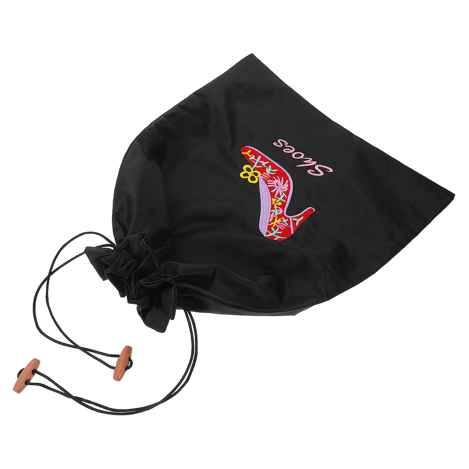 

Ballet Pointe Shoe Storage Bag Large Capacity Drawstring Dance Footwear Organizer Pouch for Fitness Dance Shoes Black