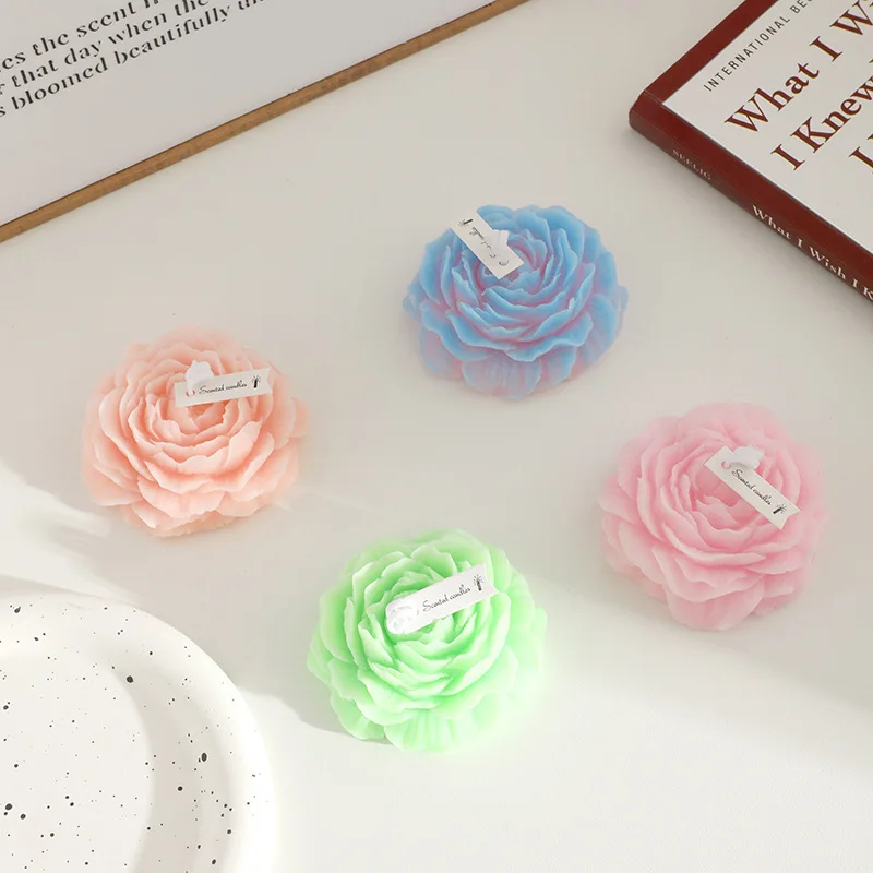 Valentijnsdag Geurende Souvenir Ornament 3D Pioen Aromatische Kaars Creatieve Bloemvorm Aromatherapie Bruiloft Decor Geschenken Doos