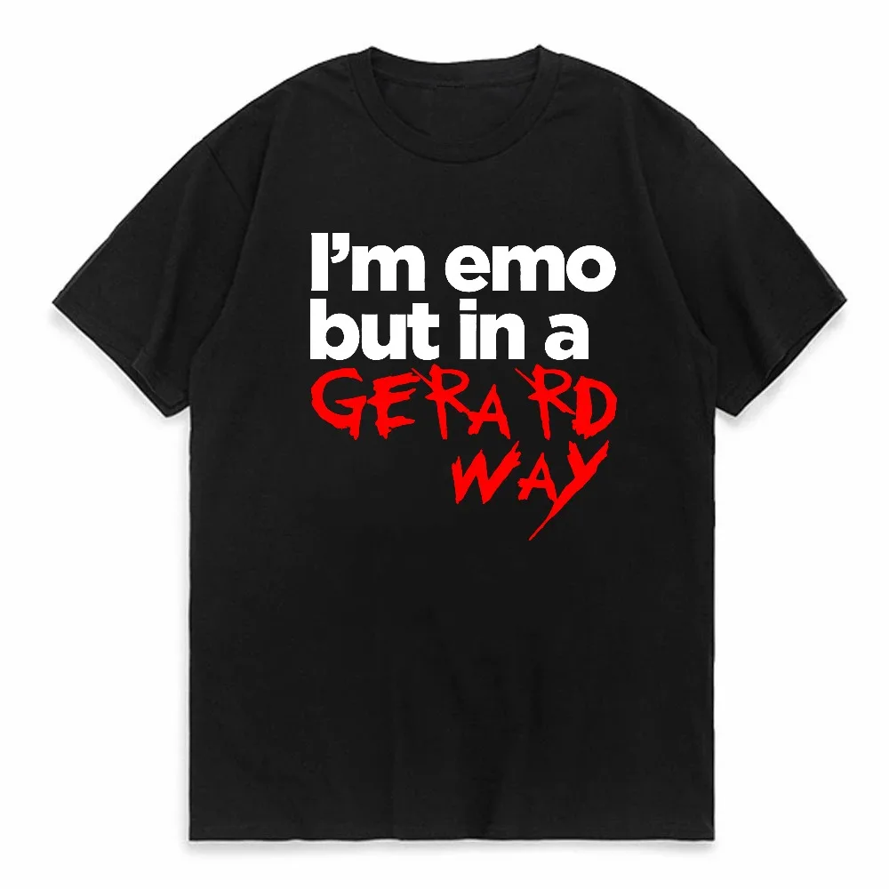 

Funny I'm Emo Gerard Way My Chemical Romance Present T-Shirt Unisex Summer Breathable Short Sleeve Casual Tee