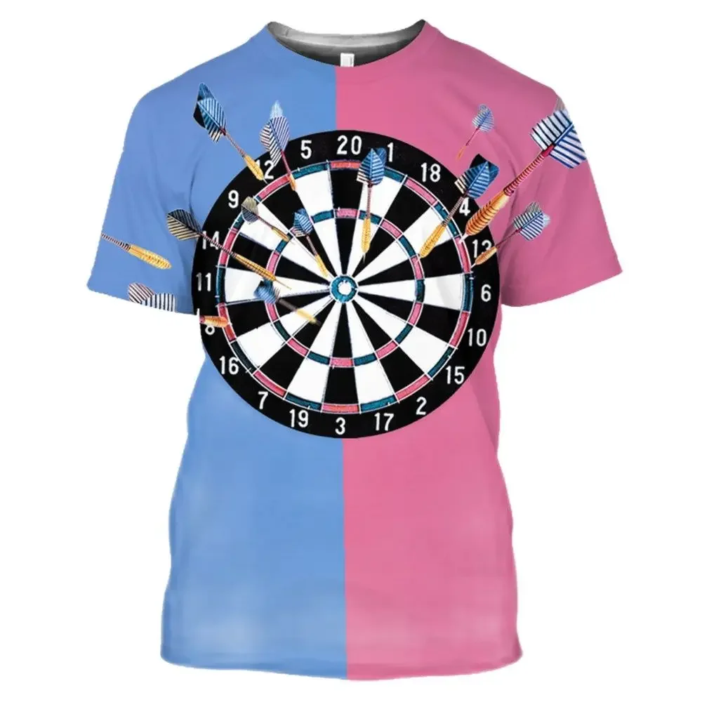 

Bar Nightclub Darts 3D Print Men's And Women's Fun Casual Street Hip-Hop Sports Comfortable Round Neck Short Sleeve T-shirt Top