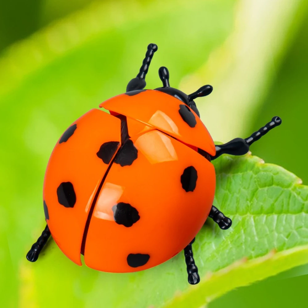 1/4PCS Creative Fun Clockwork Insect Gift Box Set Simulated Ladybug & Beetle Wind-Up Toys Decompression Decor Insect Model Gift