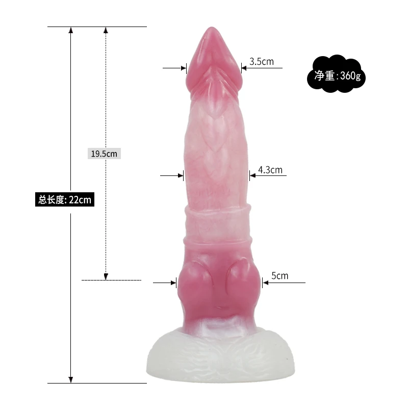 FAAK Knot Dildo With Suction Cup Realistic Animal Penis Flesh Color Silicone Anal Plug G-spot Stimulate Female Masturbator