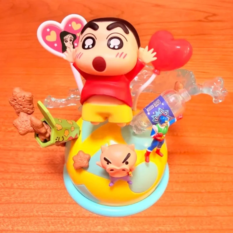 Re-Ment Crayon Shin-chan Pop Out World Blind Box Collection Miniature Scene Trendy Figure Desktop Ornament Christmas Gift Toy