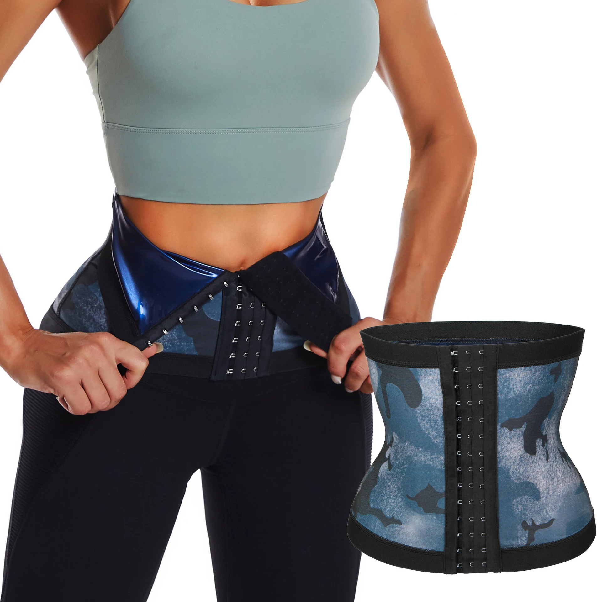 Damen Sauna-Schwitz-Shapewear Taillenformer Wickelgürtel Workout Bodybuilding Shaper Gym Hot Thermo Fettverbrennender Bauchformer