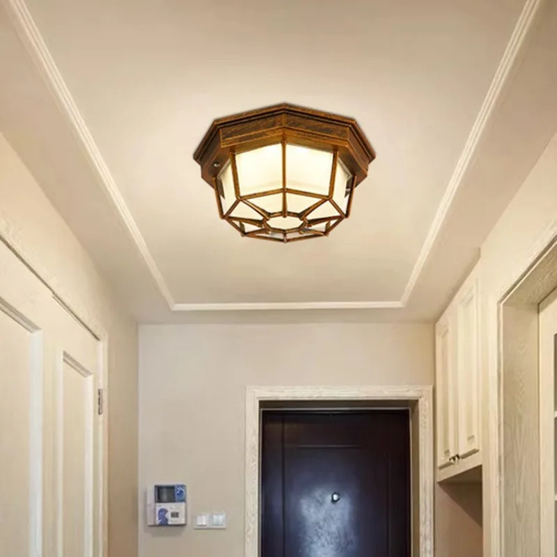 Industrial wind balcony entrance aisle human body induction light retro outdoor moisture-proof courtyard simple wall lamp