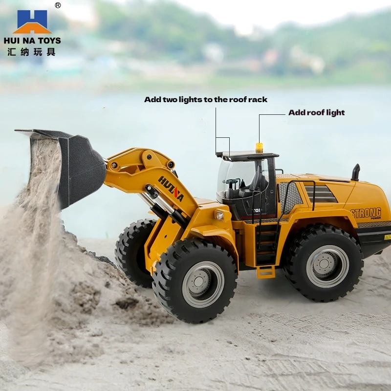 

Huina 1583 Alloy Engineering Vehicle 22-Channel Remote Control Forklift Hydraulic Bulldozer Shovel Electric Loader Model Toy