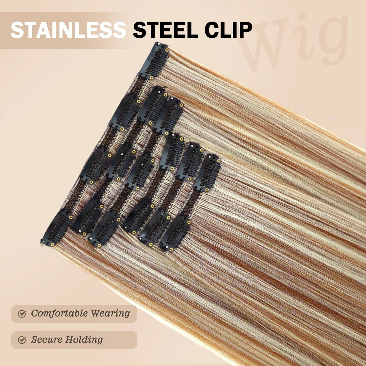 26 بوصة الاصطناعية طويلة مستقيم تصفيفة الشعر 6 قطعة/المجموعة 16 مقاطع في وصلات الشعر شقراء سوداء قطع الشعر ألياف مقاومة للحرارة #5