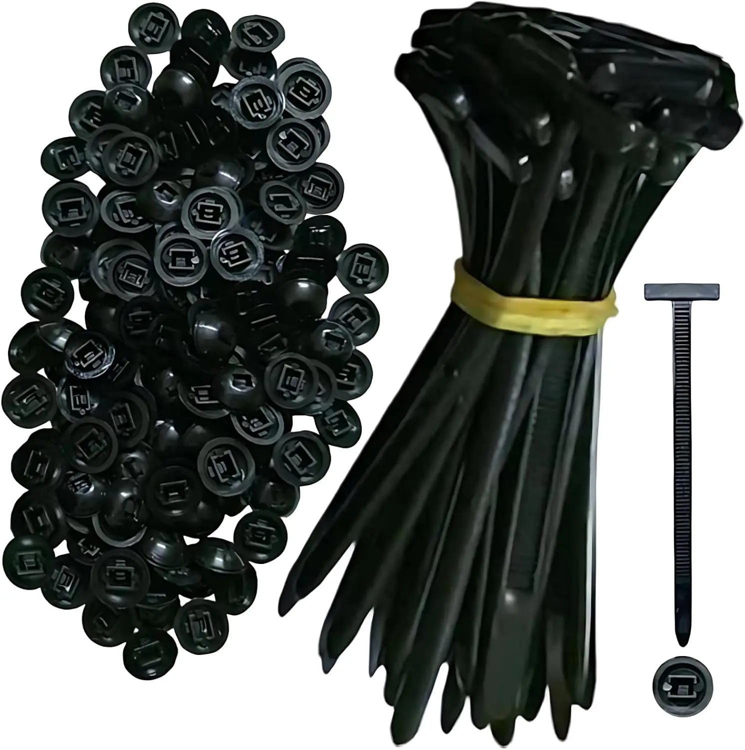 Nylon Universal Cable Tie Buckle-Heavy Duty Zip Ties Holder with Pin & Button Design Plastic Cable Ties Tool Fasteners Car Body