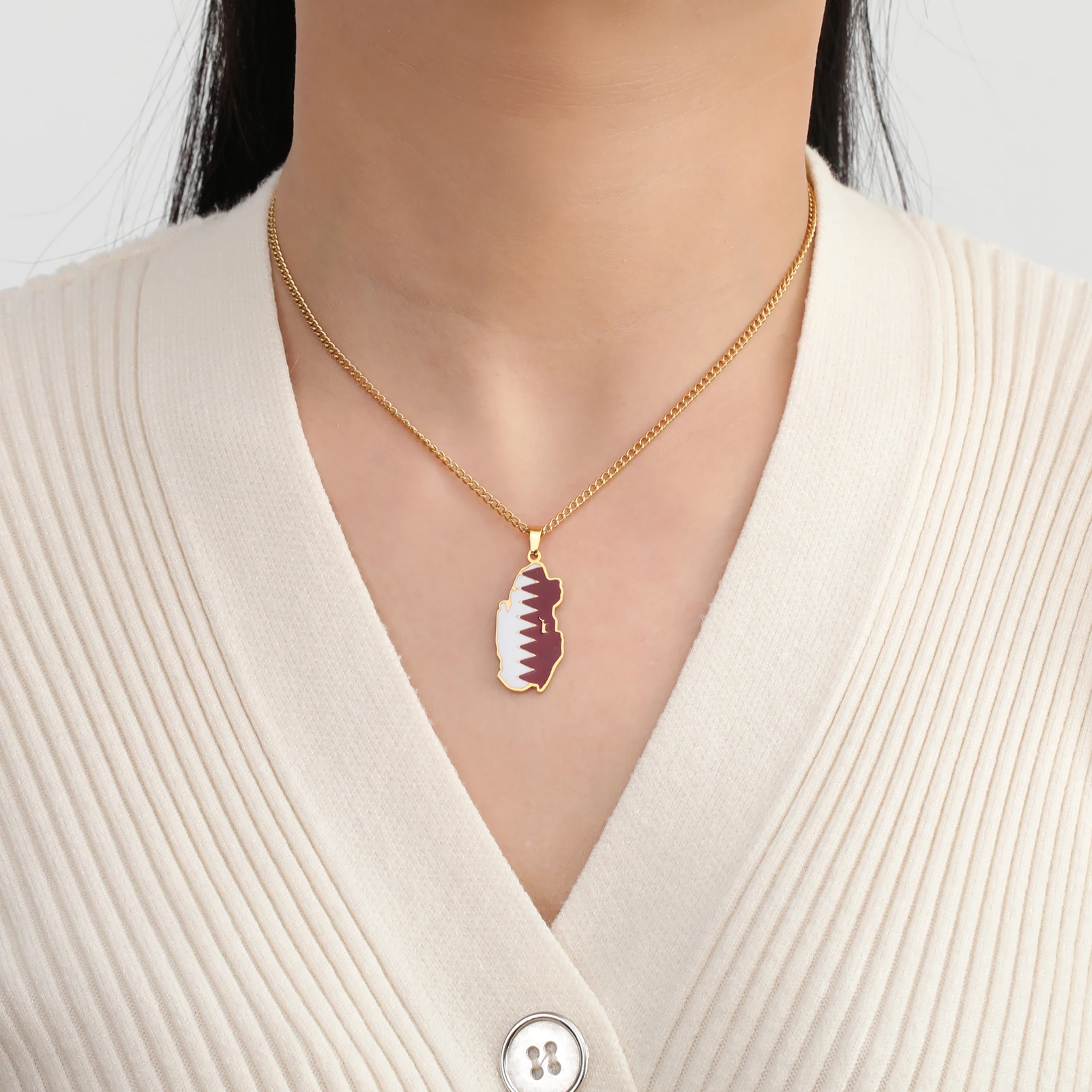 Qatar Map Necklace Qatari Flag - Women Fashion Qatar review and price