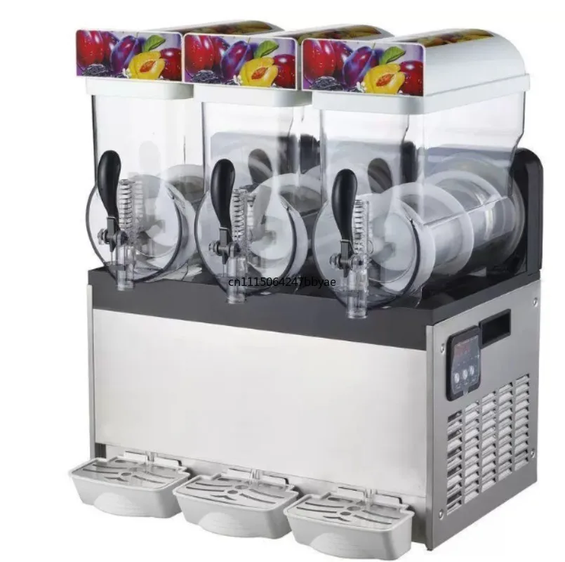 Commercial Dual Tank 18L Stainless Steel Slushy Maker High Power Frozen Drink Machine For Bubble Tea Shop Commercial Equipment