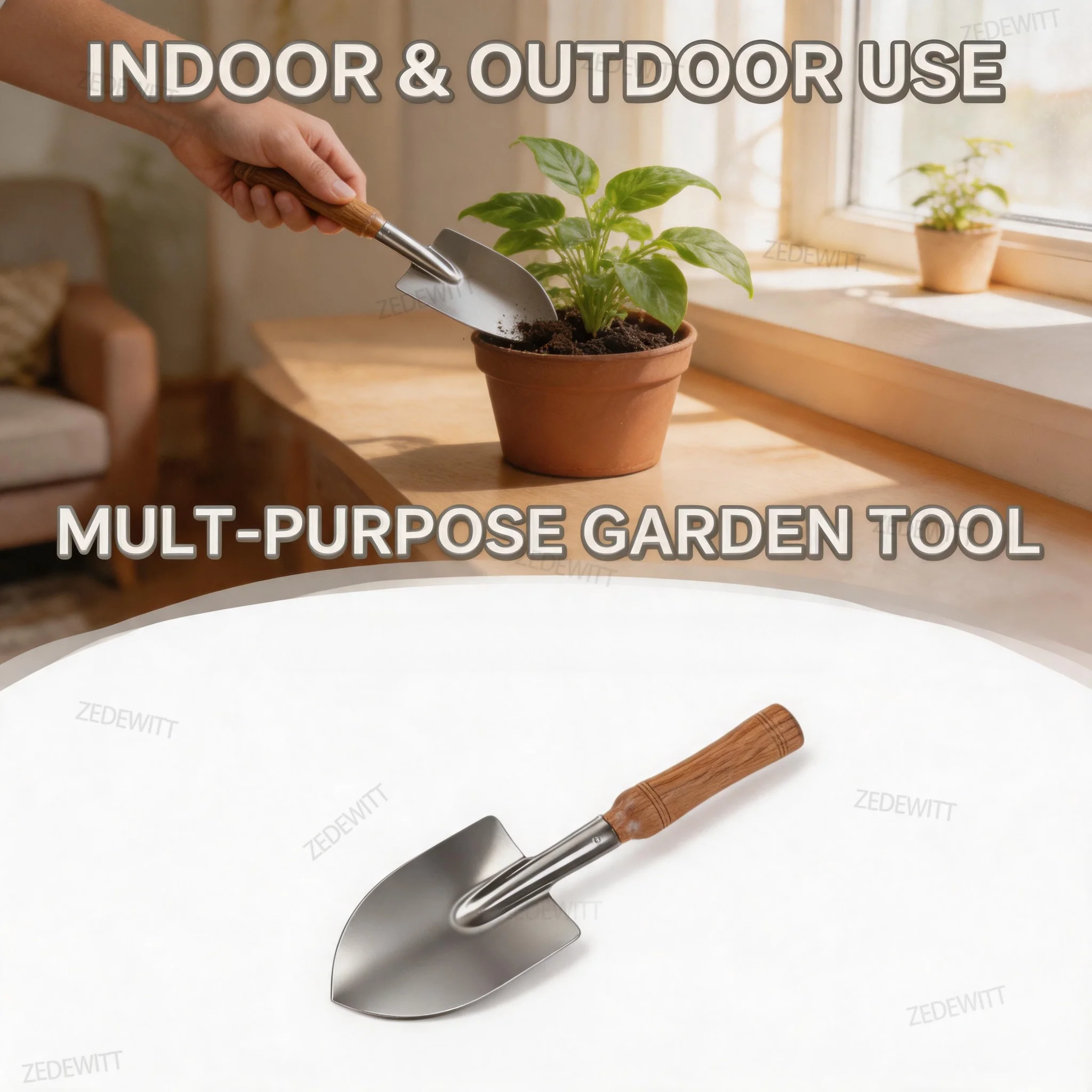 Stainless Steel Small Shovels Durable Garden Tools Pot Planting Digging Soil Succulent Flower Spades Planting Flowers Gardening