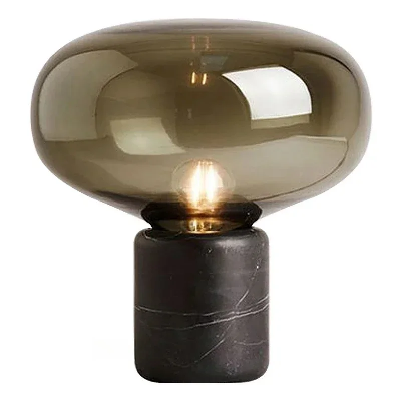 Postmodern marble table lamp Bed Room Decoration Beside Lamp Luxury Black glass lampshade for Living Room office decor lamps image 6