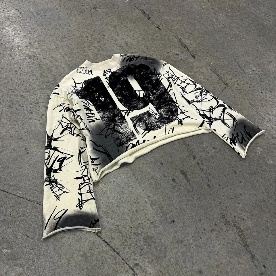 Y2k Retro Tie Dye Number 19 T Shirts Gothic Hip Hop Graphic