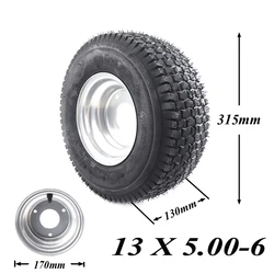 13 x 5.00-6 Tubeless Tire and Rim Wheel For Garden Tractor Rider Mower ATV GO-kart Drift Bike Wheels beach car accessories