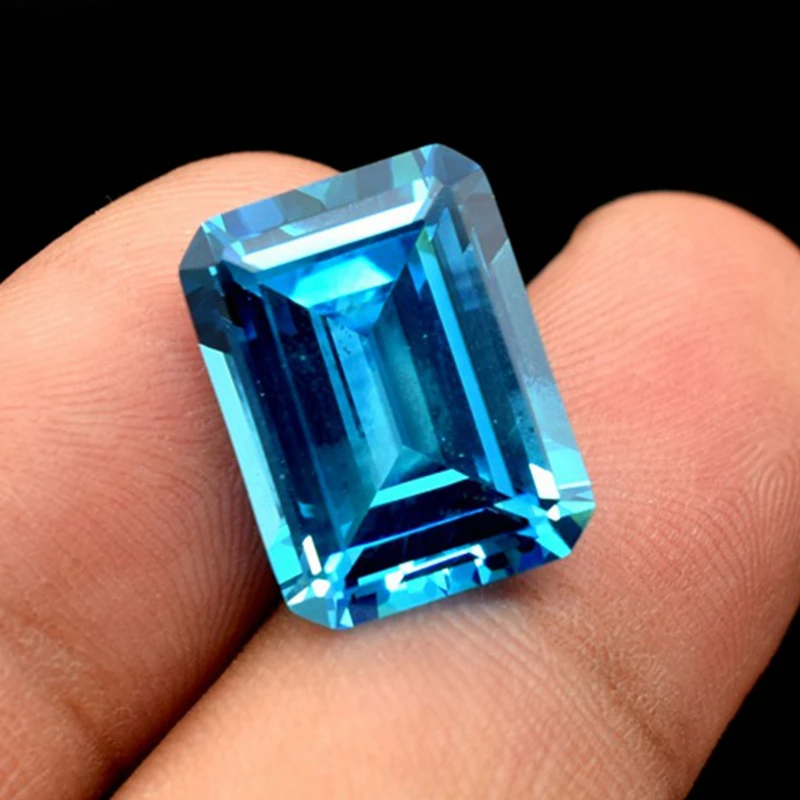 Pretty Aquamarine Stone Emerald Cut VVS Loose Gemstones for Jewelry Making Accessories DIY Jewelry /Collection/Inlay/Gift