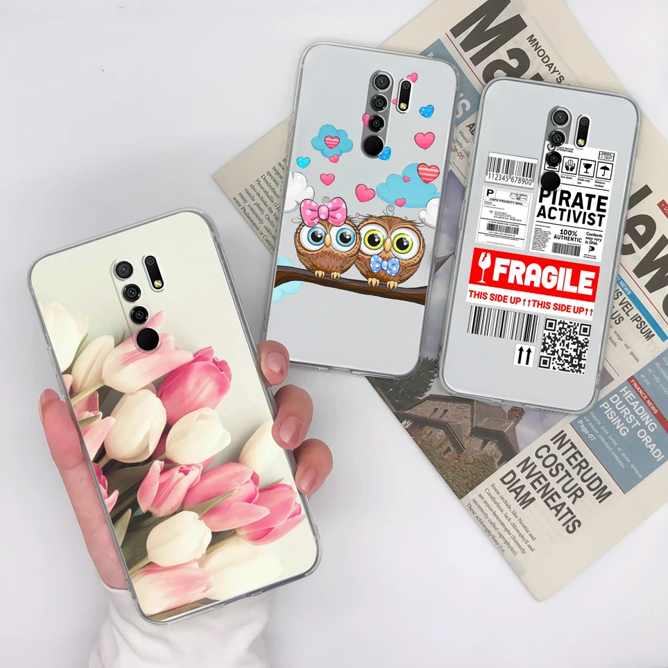 Clear Case For Xiaomi Redmi 9 9A Cute Rabbit Silicone Soft TPU Coque Shock Resistant Back Cover For Redmi9 9 A Funda Phone Bags