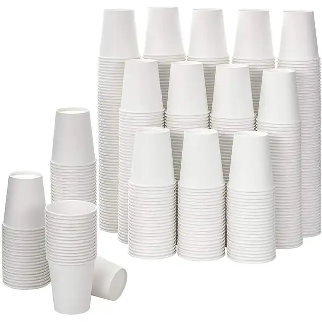 16 oz White Paper Cups, Disposable Paper Cups,Beverage Drinking Cups for Party, Picnic, BBQ, Travel, and Event 50 PCS