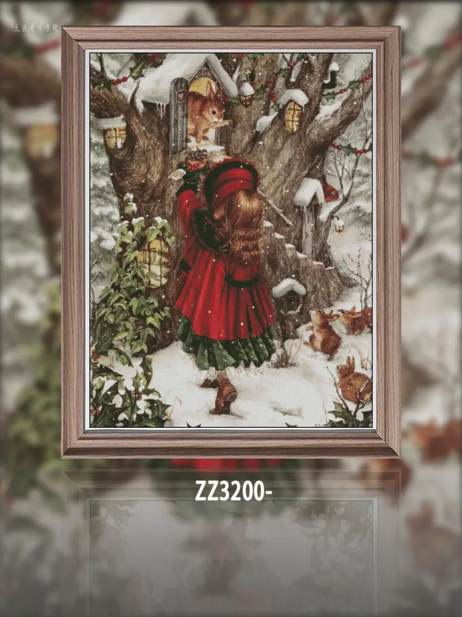 [ZZ3200-Christmas gift] Stamped Cross Stitch Embroidery Kit 14CT 16CT, Hand Stitching, Creative Needlework Project